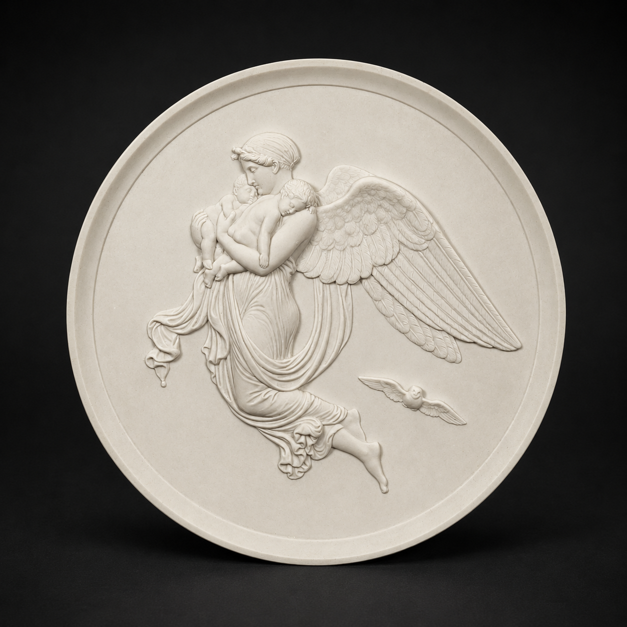 Placa de porcelana Royal Copenhagen en biscuit, ca. 1950. Placa de porcelana Royal Copenhagen en biscuit, ca. 1950.