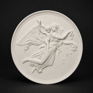Placa de porcelana Royal Copenhagen en biscuit, ca. 1950.