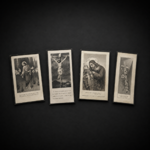 Conjunto de tarjetas mortuorias religiosas, ca. 1913–1922.