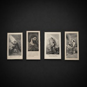Conjunto de tarjetas mortuorias religiosas, ca. 1916–1928.