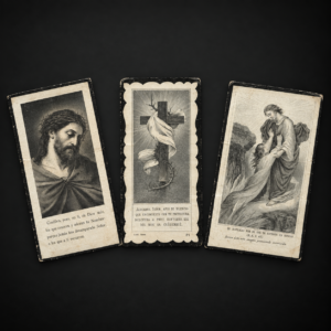 Delicado conjunto de tarjetas mortuorias religiosas, ca. 1912–1923.