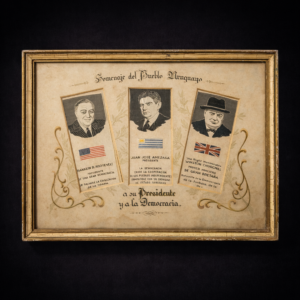 Cuadro conmemorativo de Juan José Amézaga y los Aliados, ca. 1943–1945.