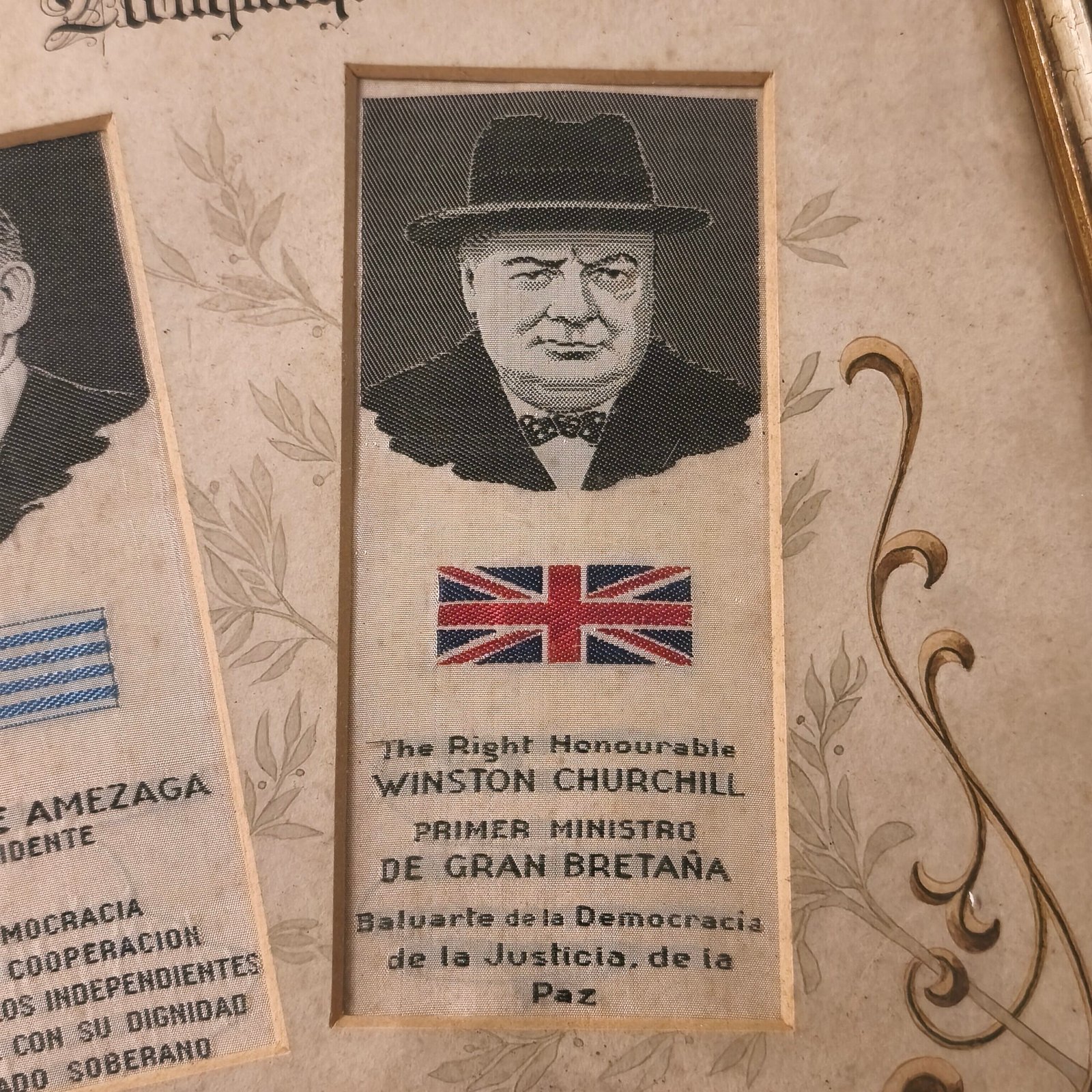 Cuadro conmemorativo de Juan José Amézaga y los Aliados, ca. 1943–1945. Cuadro conmemorativo de Juan José Amézaga y los Aliados, ca. 1943–1945.
