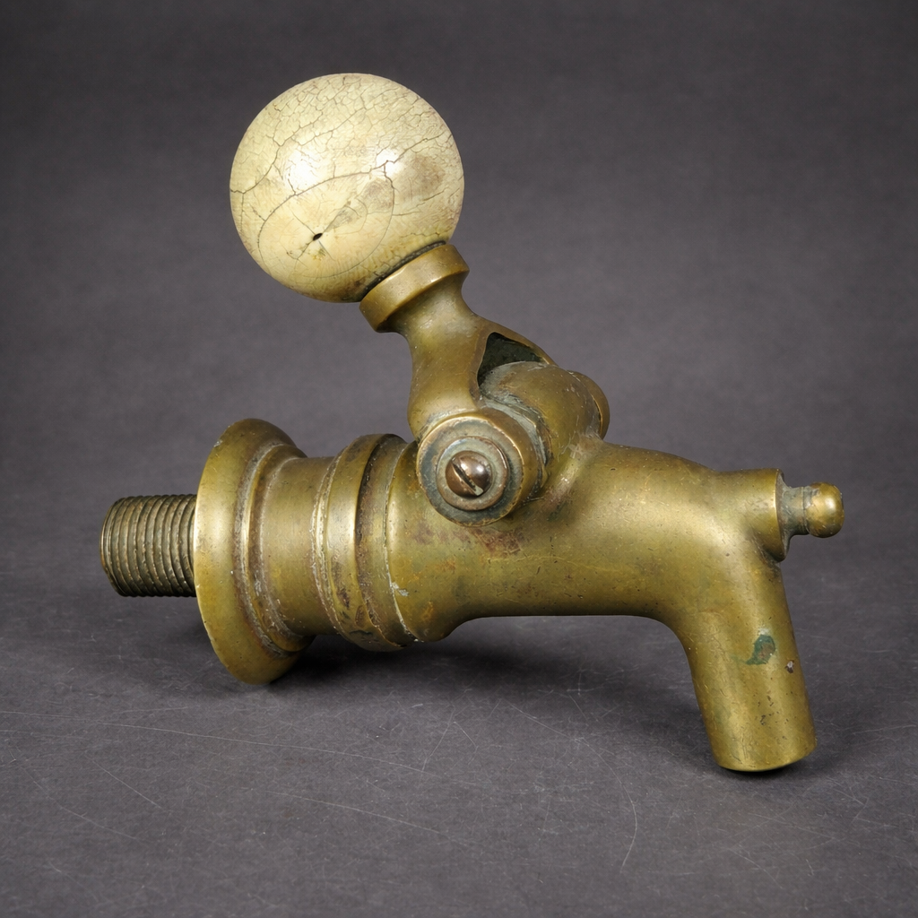 Canilla cervecera de barril en bronce, ca. 1900. Canilla cervecera de barril en bronce, ca. 1900.