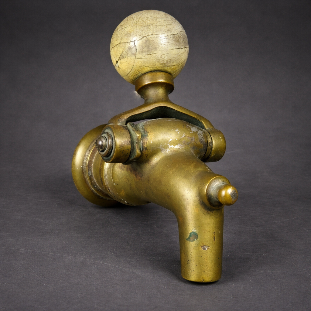 Canilla cervecera de barril en bronce, ca. 1900. Canilla cervecera de barril en bronce, ca. 1900.