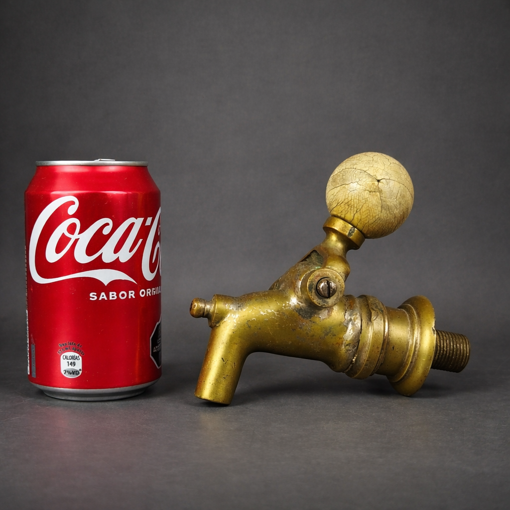 Canilla cervecera de barril en bronce, ca. 1900. Canilla cervecera de barril en bronce, ca. 1900.