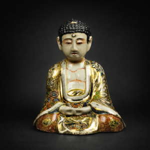 Figura de Buda en cerámica Satsuma, ca. 1900.