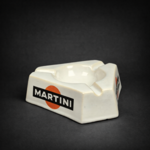Cenicero publicitario Martini en cerámica esmaltada, ca. 1970.