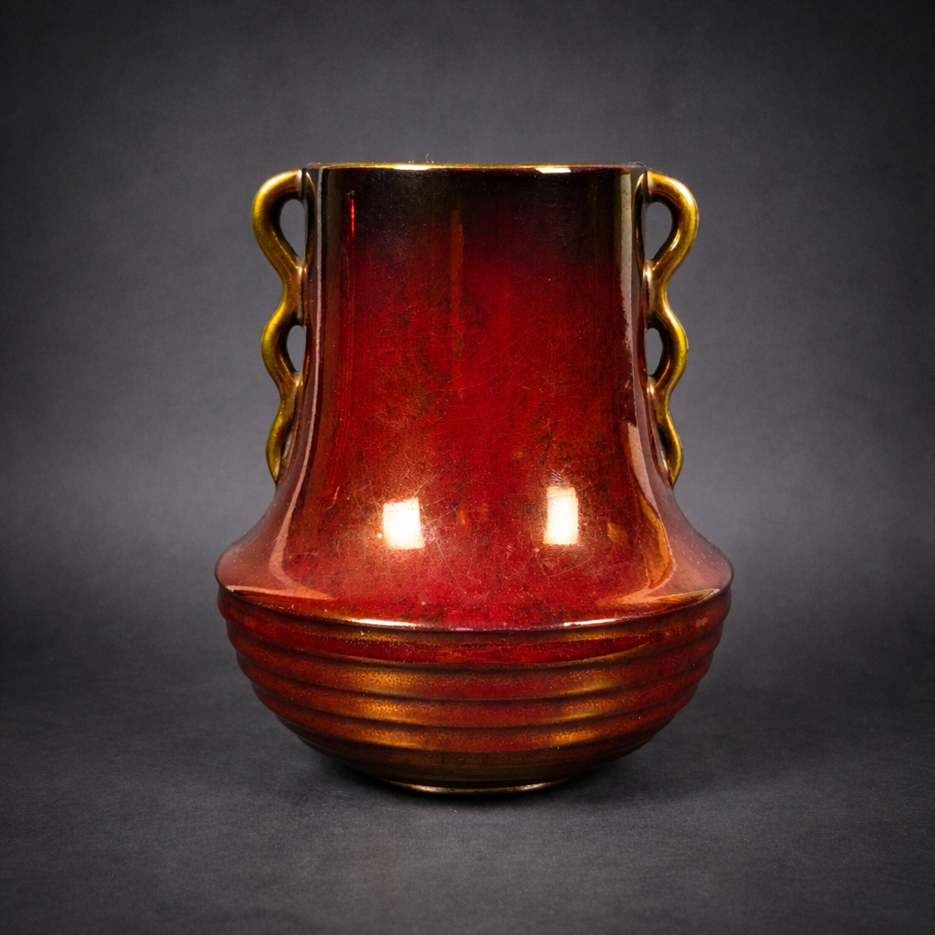 Jarrón Carlton Ware Rouge Royale, ca. 1930. Jarrón Carlton Ware Rouge Royale, ca. 1930.
