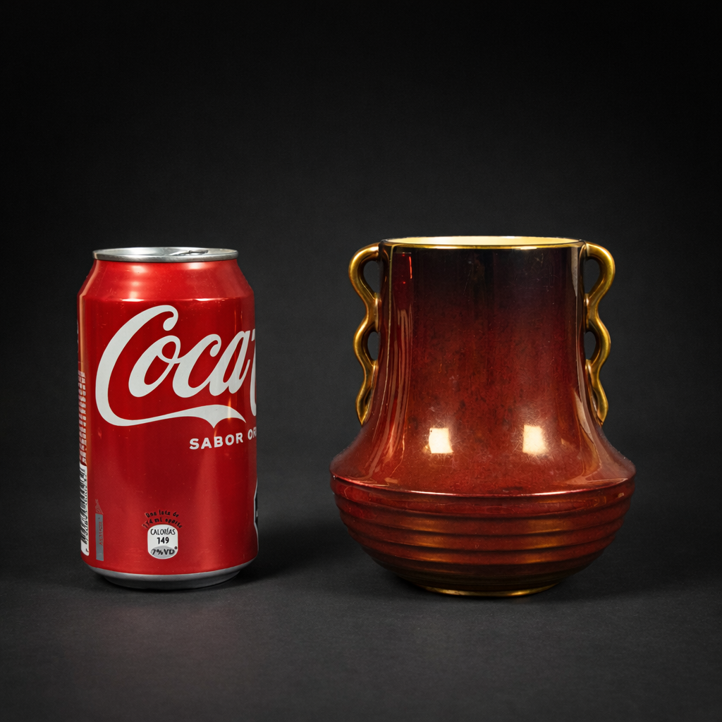 Jarrón Carlton Ware Rouge Royale, ca. 1930. Jarrón Carlton Ware Rouge Royale, ca. 1930.