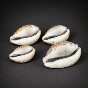Caracoles marinos “búzios” Cypraea tigris, ca. 1950.