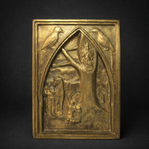 Plaqueta “Virgen del Pintado” en bronce, ca. 1995.