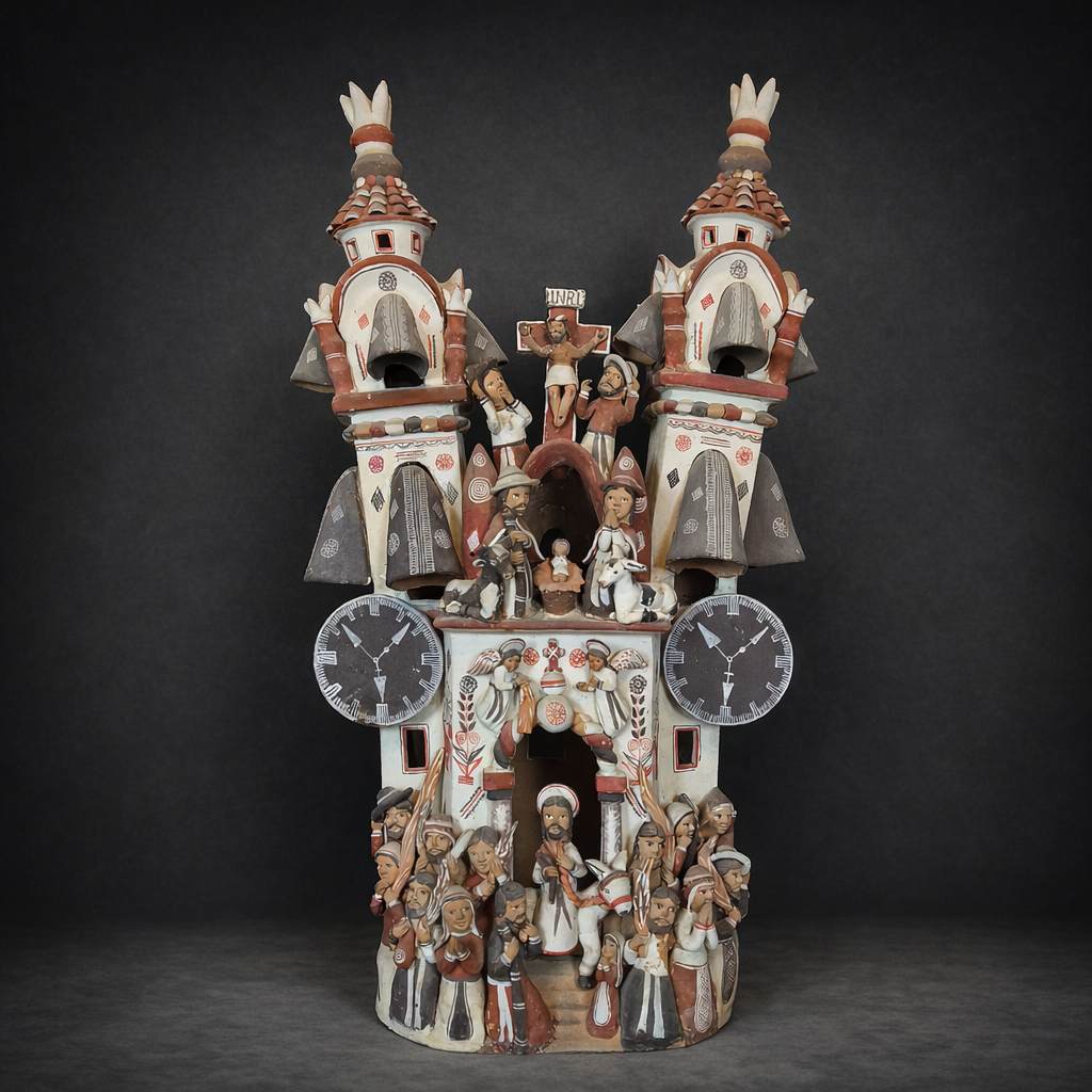 Iglesia-altar ayacuchana con Nacimiento y Pasión, ca. 1960. Iglesia-altar ayacuchana con Nacimiento y Pasión, ca. 1960.