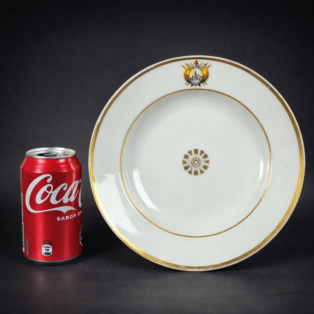 Plato francés con escudo de Bolivia, ca. 1890. Plato francés con escudo de Bolivia, ca. 1890.