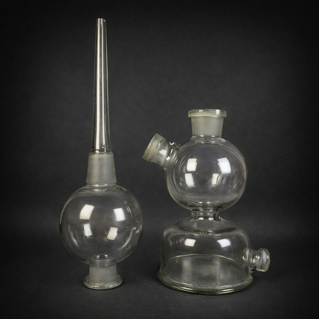 Aparato de Kipp de laboratorio en vidrio, ca. 1940. Aparato de Kipp de laboratorio en vidrio, ca. 1940.