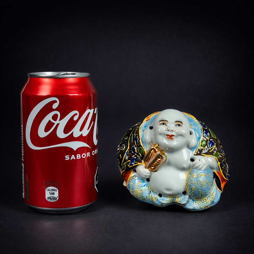 Quemador de sahumerio Satsuma con Buda, ca. 1950. Quemador de sahumerio Satsuma con Buda, ca. 1950.