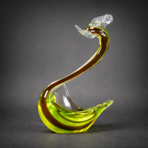 Ave en cristal de uranio Murano, ca. 1960.