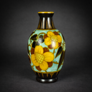 Jarrón Gouda BFK floral Art Déco, ca. 1930.