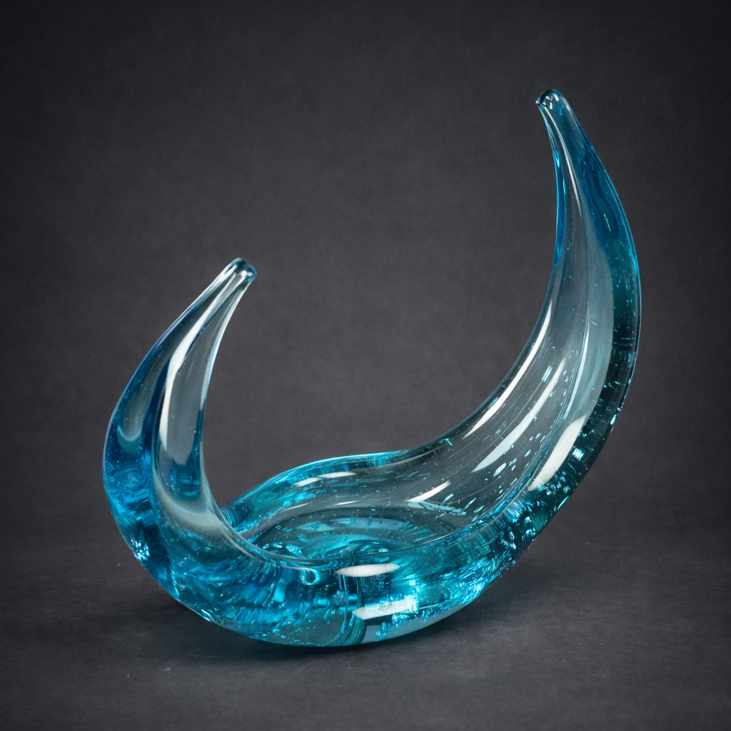 Cristal de Murano azul y uranio, ca. 1960. Cristal de Murano azul y uranio, ca. 1960.
