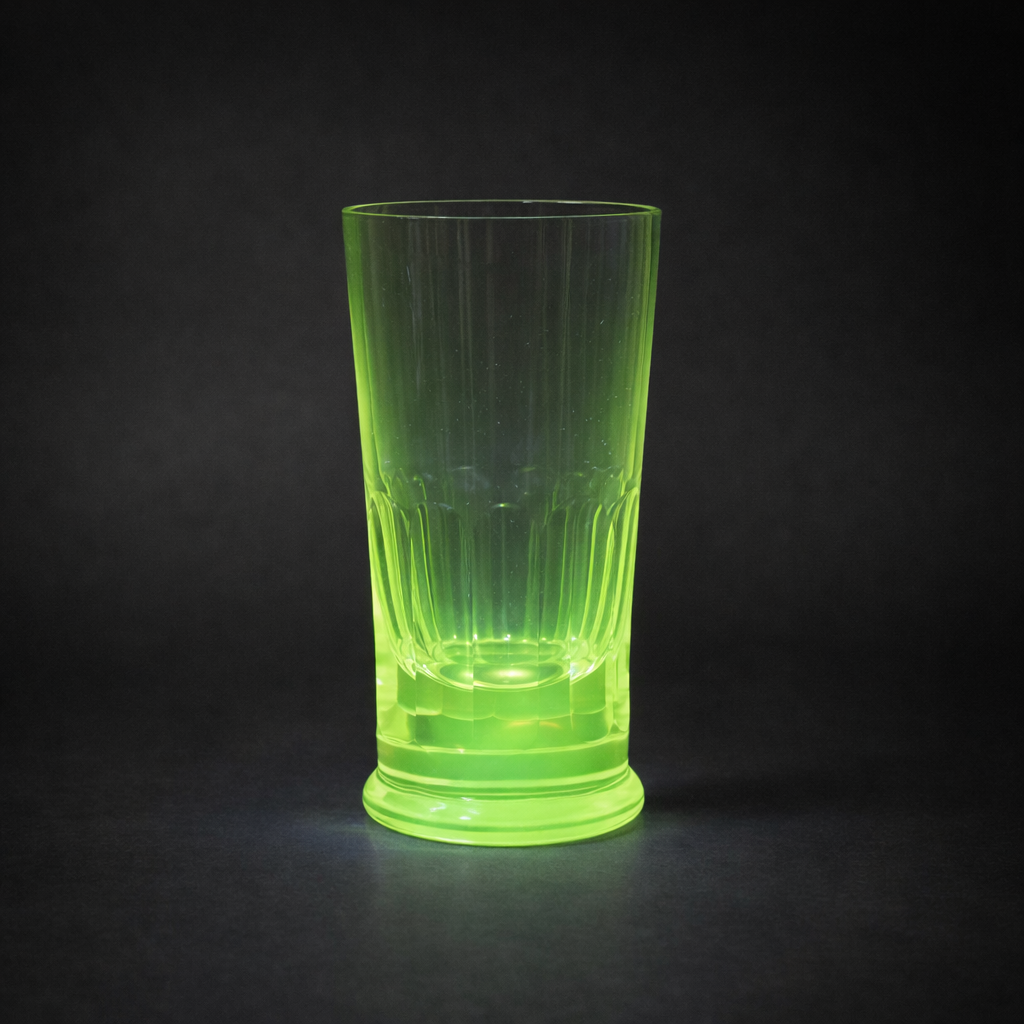 Vasos de cristal con uranio oculto, ca. 1950. Vasos de cristal con uranio oculto, ca. 1950.