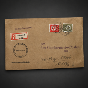 Sobre postal oficial alemán para Gendarmerie-Posten, ca. 1938.