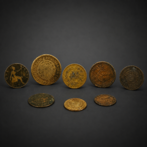 Colección de monedas antiguas, ca. 1780-1902.