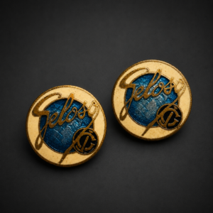 Insignias publicitarias Geloso Milano, ca. 1960.