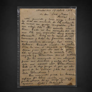 Tarjeta epistolar circulada a Rocha, ca. 1916.