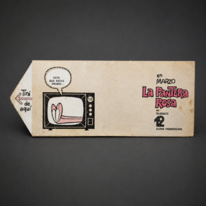 Tarjeta publicitaria desplegable de La Pantera Rosa, ca. 1970.
