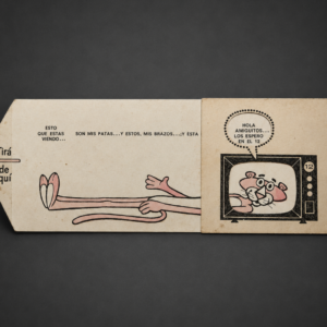 Tarjeta publicitaria desplegable de La Pantera Rosa, ca. 1970.