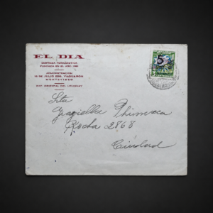 Sobre con membrete del diario El Día, ca. 1950.