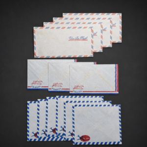 Sobres de correo aéreo vintage sin uso, ca. 1950.