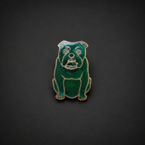 Prendedor esmaltado de bulldog, ca. 1960.