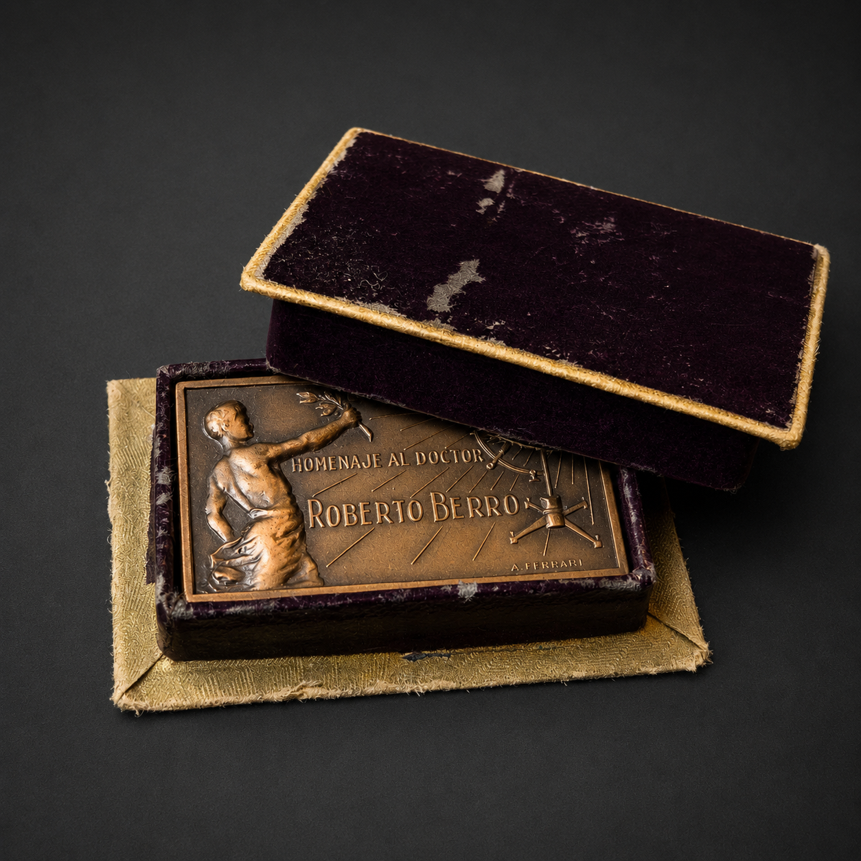 Medalla homenaje al doctor Roberto Berro, ca. 1942. Medalla homenaje al doctor Roberto Berro, ca. 1942.