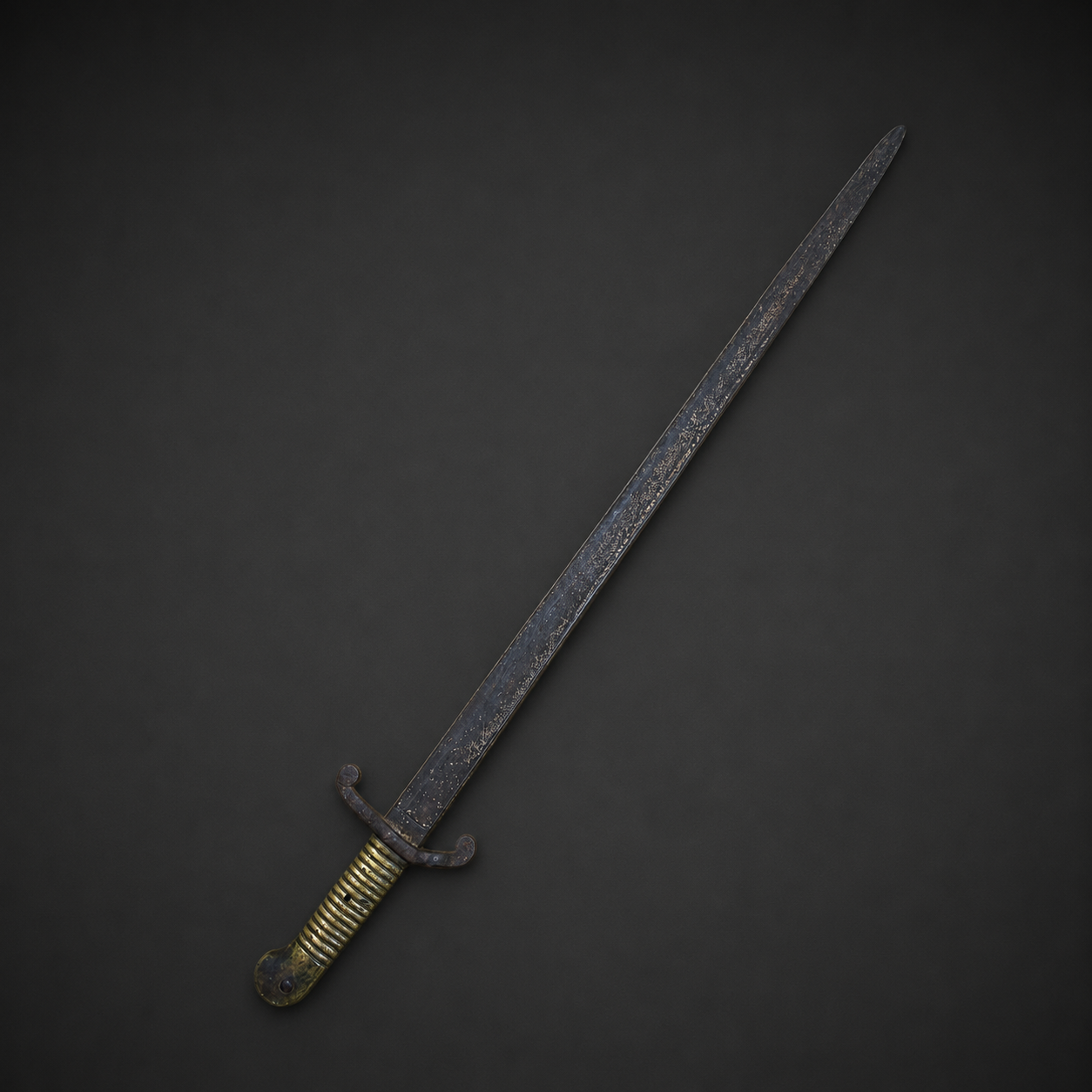Bayoneta yatagán para fusil Remington, ca. 1870. Bayoneta yatagán para fusil Remington, ca. 1870.