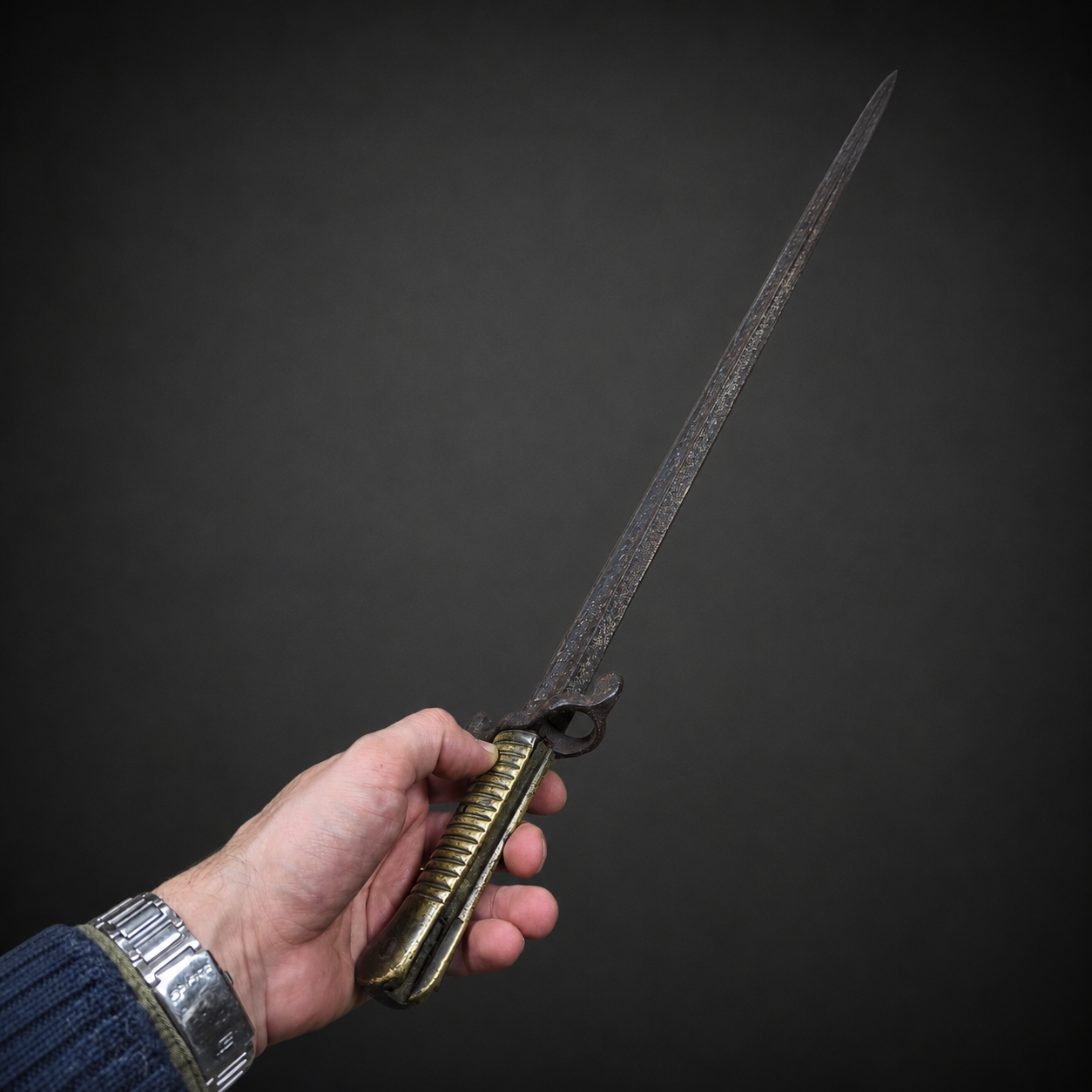 Bayoneta yatagán para fusil Remington, ca. 1870. Bayoneta yatagán para fusil Remington, ca. 1870.