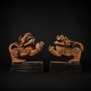 Inicio Pareja de Qilin en arcilla zisha, ca. 1965.